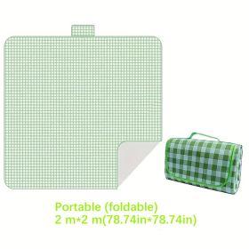Waterproof Picnic Blanket - 2m X 2m, Thickened With Aluminum Mold Moisture-proof, Portable Outdoor Camping Mat, Handbag Style Design, Suitable For Pic