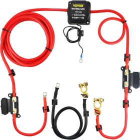 VEVOR Split Charge Relay Kit, 6mtr 12V, Automatic Dual Battery Isolator Kit with 140AMP Voltage Sense Relay VSR