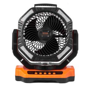 VEVOR Portable Fan Rechargeable 13 inch, Battery Powered Fan with LED Lantern, 4 Speeds Adjustable & 45Â°/90Â°Automatic Swivel & Timer