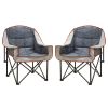 SUNNYFEEL Oversized XL Padded Camping Chair, Portable, Folding, Large Camp Lounge Chairs, Outdoor Sofa Chair High Back for Fishing, Patio Party, Lawn