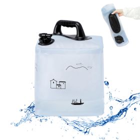 15L Camping Water Tanks Portable Outdoor Travel Hiking Large Capacity Water Storage Equipment Home Living Water Bag Emergency Car Foldable Water Conta (Option: 15L-Transparent B)