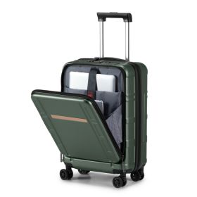 Front End 20 Inch Expandable ABS, PC Suitcase (Option: Dark Green)