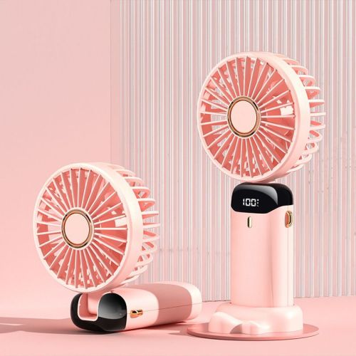 Portable Fan; Handheld Fan Personal Mini Fan 4200mAh Rechargeable With 5 Speeds; Battery Operated Mini Fan With LED Display; 11-21Hs Desk Fan Working