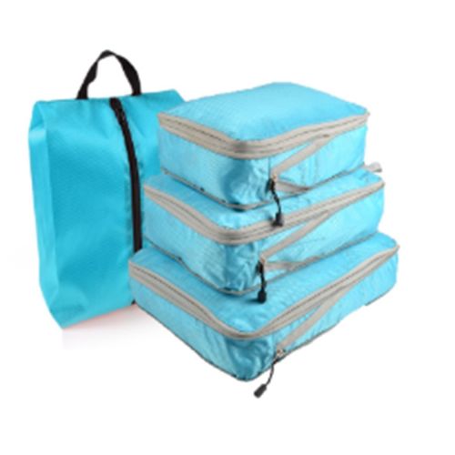 Packing Cubes for Travel, 4 Pcs Travel Cubes Storage Set with Shoe Bag Suitcase Organizer Lightweight Luggage for Travel Accessories