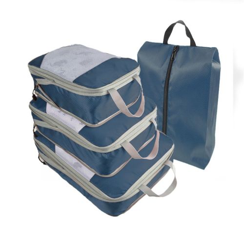 Packing Cubes for Travel, 4 Pcs Travel Cubes Storage Set with Shoe Bag Suitcase Organizer Lightweight Luggage for Travel Accessories