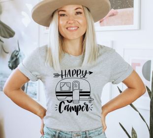Happy Camper T-shirt, Family Camper Shirt, Camping Shirt, Adventure Top, Gift For Camper, Camp Life Gift, Wanderlust Tshirt, Gift For Mom (size: 3XL)