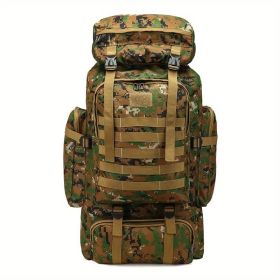21.13 Gallon Tactical Camo Backpack - Water-resistant, lightweight, high-capacity outdoor travel and hiking gear with adjustable shoulder straps (Color: Green)