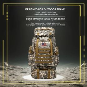 21.13 Gallon Tactical Camo Backpack - Water-resistant, lightweight, high-capacity outdoor travel and hiking gear with adjustable shoulder straps (Color: Desert Camouflage)