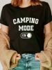 Camping Mode On Funny Camper Gift Nature Lover Scout T-Shirt Casual Short Sleeve Shirt